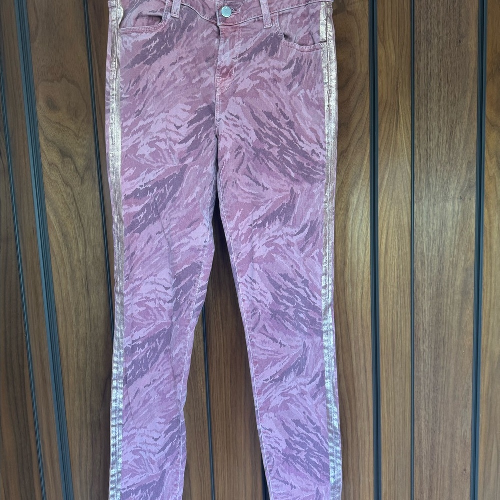 J Brand Pink Facade mid rise  skinny jean